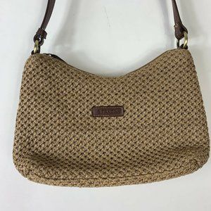 Strada Straw Basket Weave Shoulder Handbag Small